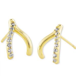 Kendra Scott Wishbone Crystal Stud Earrings New